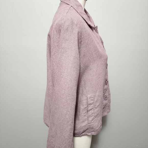 FLAX mauve button down collared jacket size small (6-10) - Picture 2 of 7
